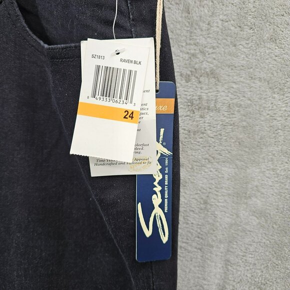 Seven7 Jeans Luxe Skinny 24 Black Embellished Bling Plus Cotton Stretch Boho New - Picture 8 of 14